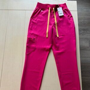 Figs Shocking Pink High Waisted Zamora - Jogger Scrub Pants 2.0 - XXS